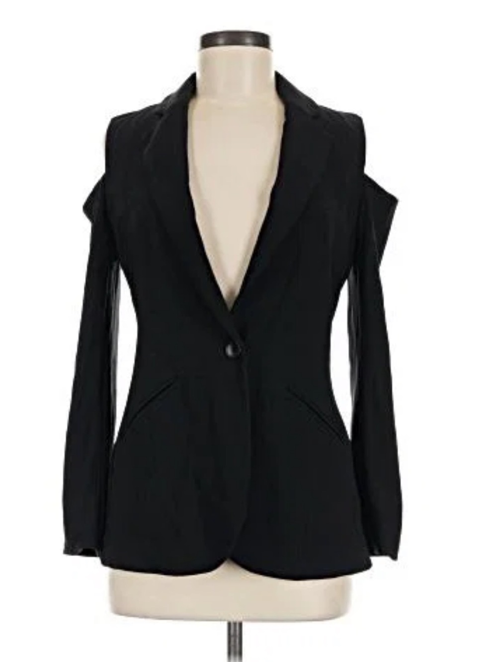 Boston Proper Black Single-Button shoulder cut out